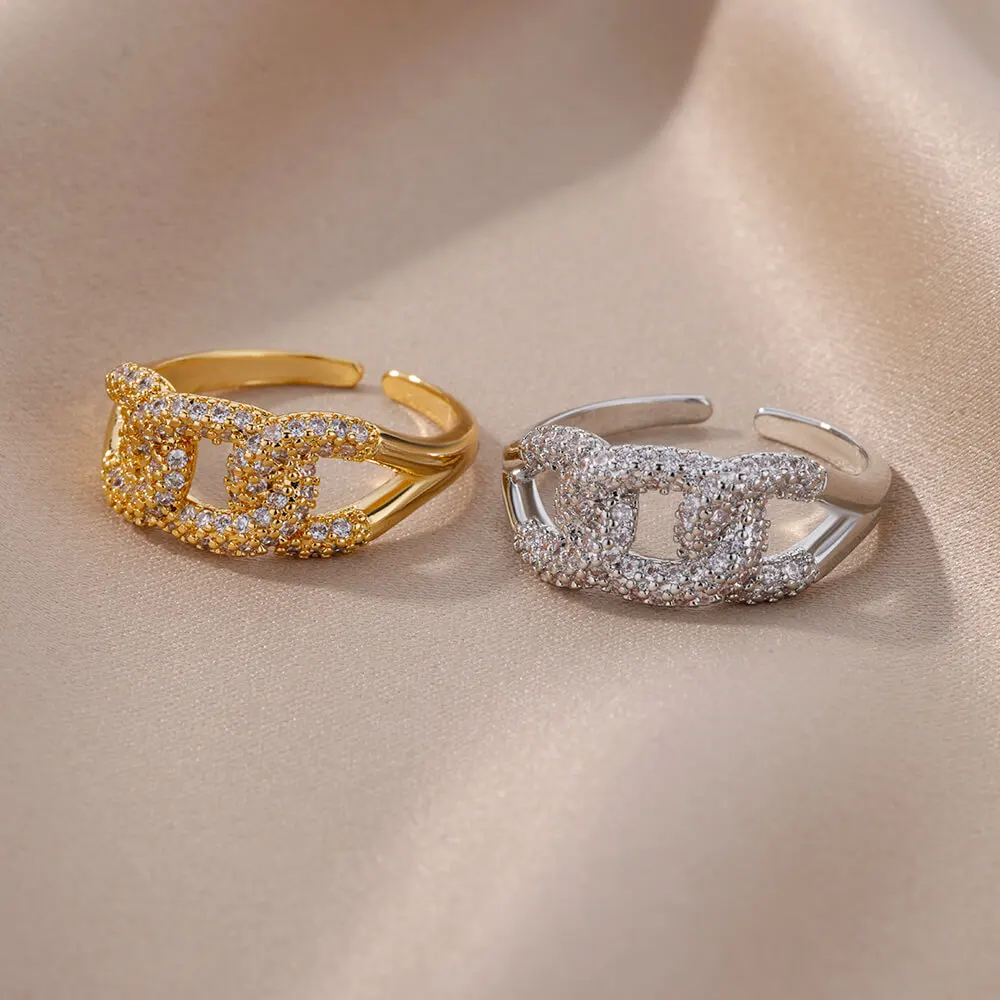 Luxury Korean Stainless Steel Copper Zircon Ring – Trendy Unisex Birthday Gift - Image 17
