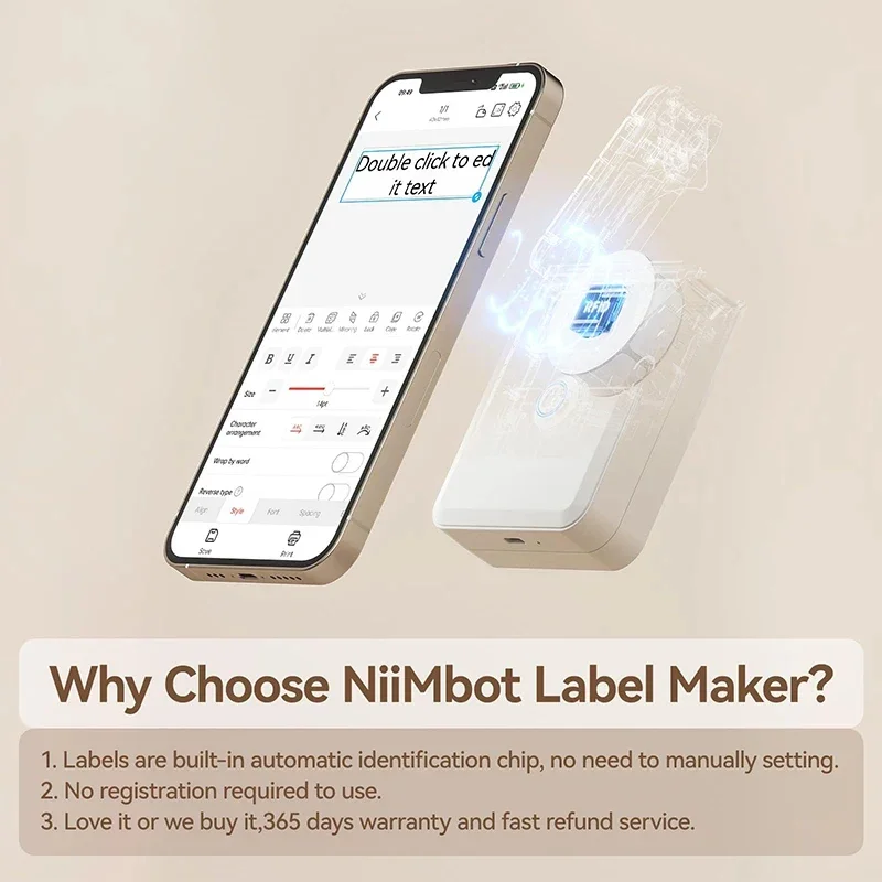 Niimbot D110 Portable Mini Printer Thermal Adhesive Sticker Label Printer Inkless Pocket Label Maker UV Printer For Mobile Label - Image 5