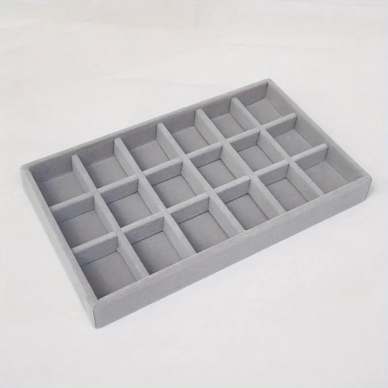 Velvet Jewelry Display Tray Portable Ring Earrings Necklace Organizer Storage Box - Image 5