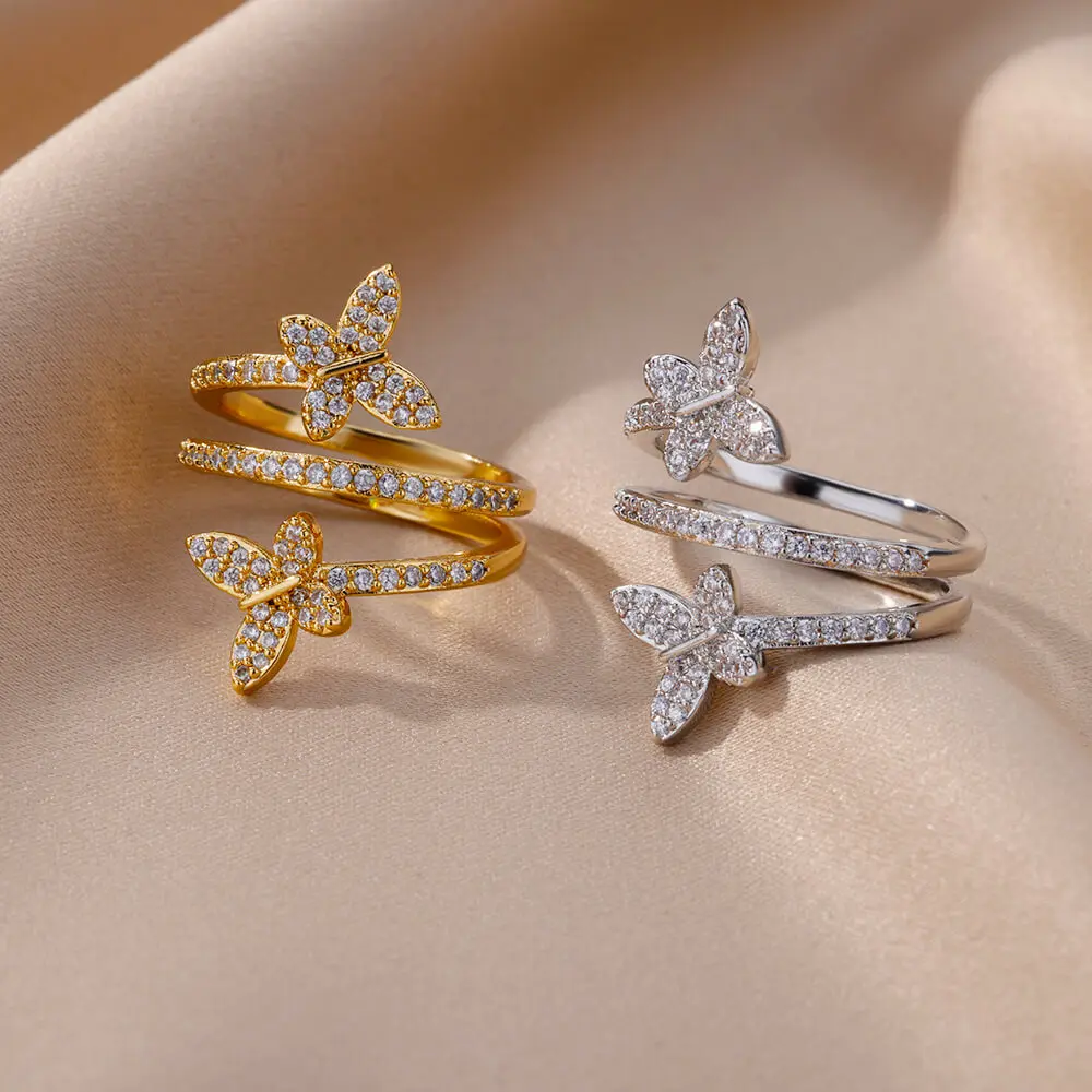 Luxury Korean Stainless Steel Copper Zircon Ring – Trendy Unisex Birthday Gift - Image 30