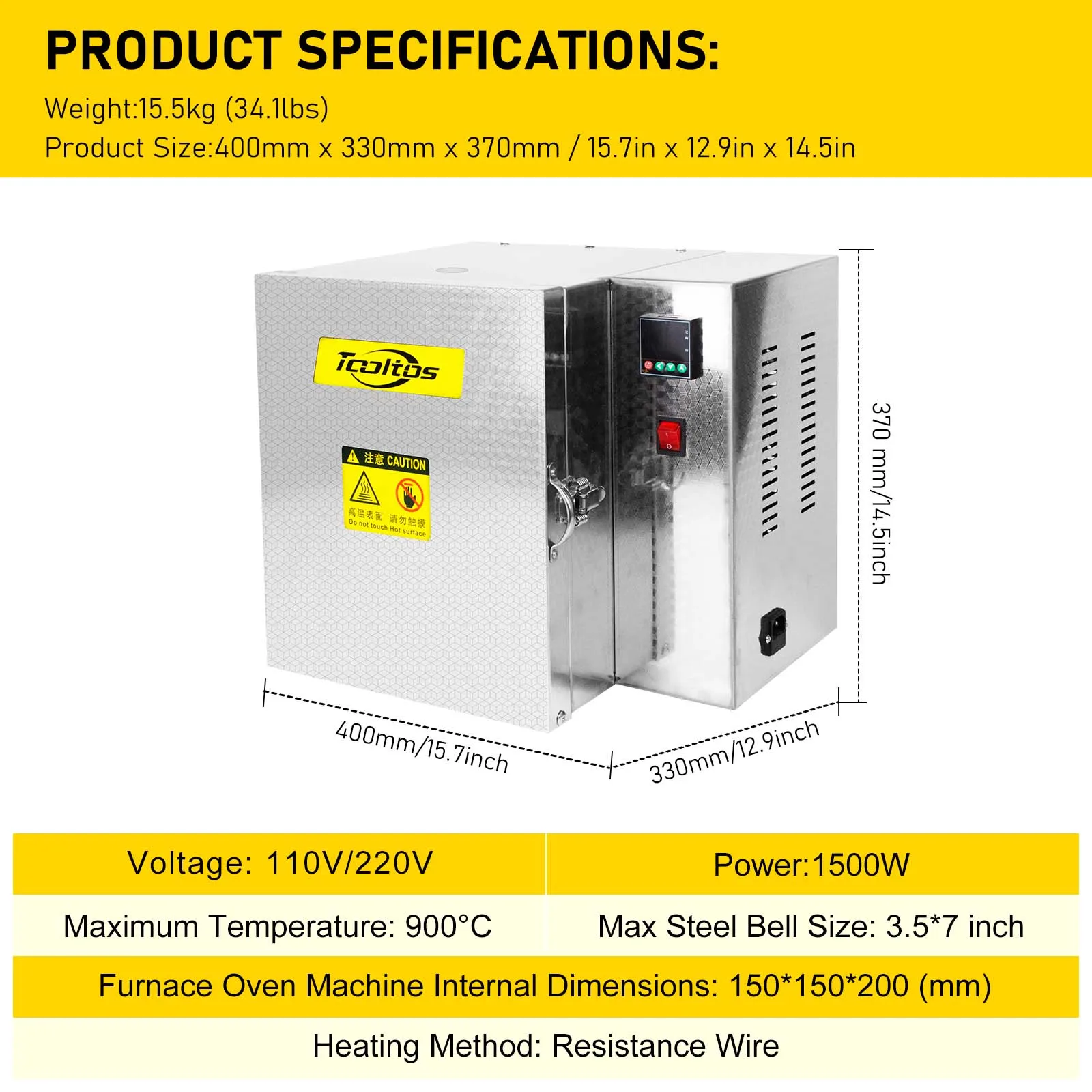 Industrial Jewelry Casting Burnout Furnace 900°C 4-Zone Heating PID Control - Image 2