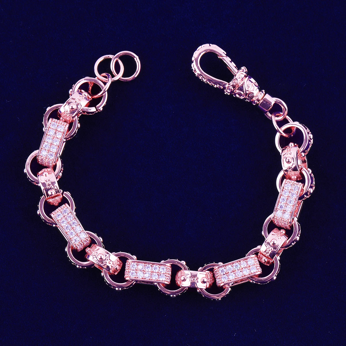 Iced Out Bubble Letter GYSPY Belcher Bracelet Men Hip Hop Jewelry Prong Setting - Image 5