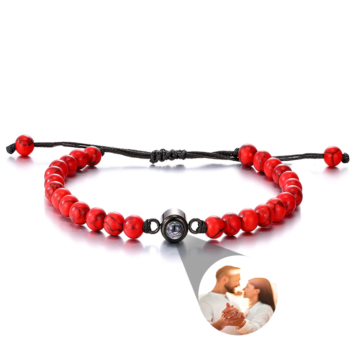 2023 New "I Love You" 100 Languages Bracelets Personalized Photo Projection Bracelet Custom Photo Natural Stone Couple Bracelet - Image 17