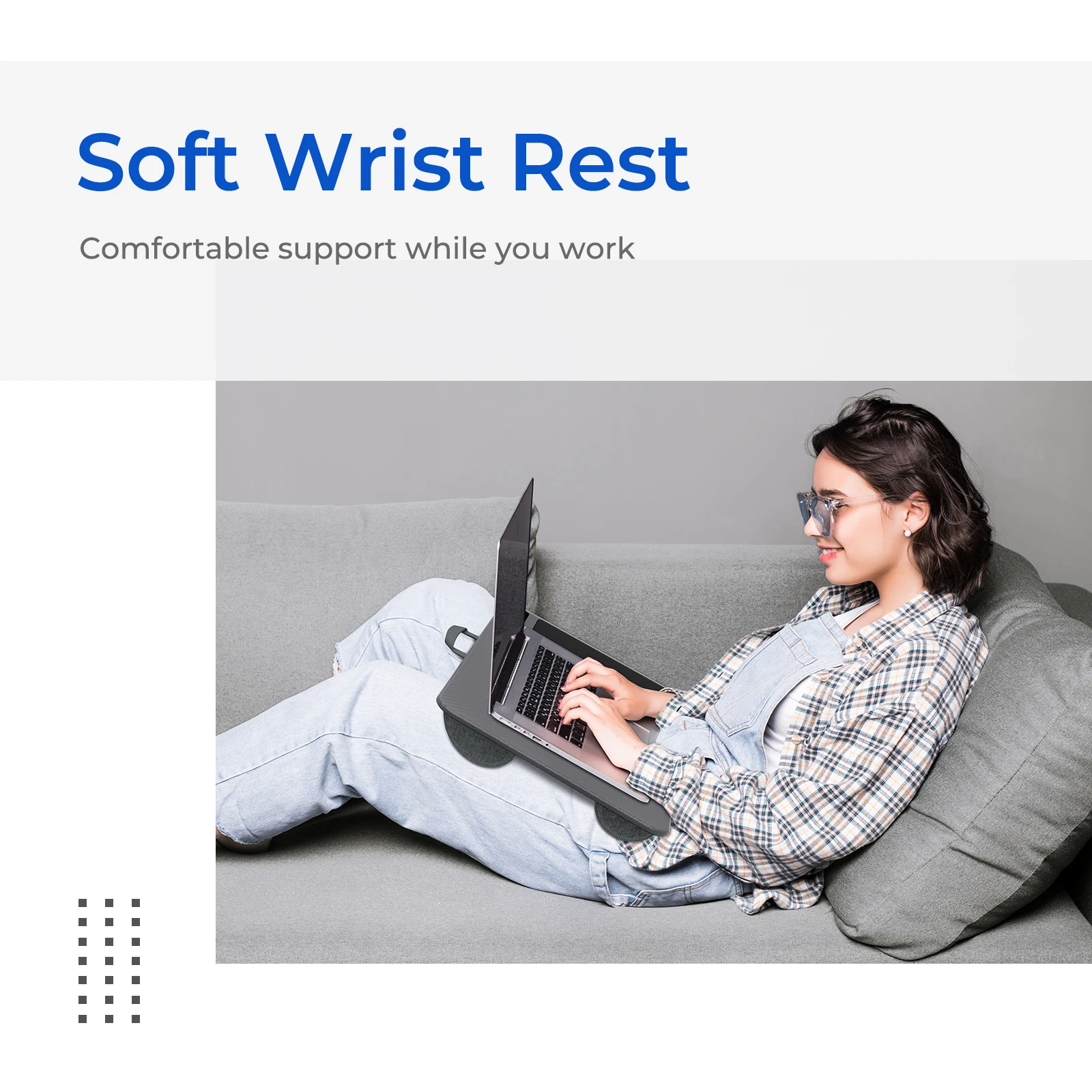 Lap Desk Home Office Pro Mouse Pad and Phone Holder 21.1x12inch Anti-Slip Strip PORTABLE LIGHTWEIGHT for Bed Sofa Couch Travel - Image 2