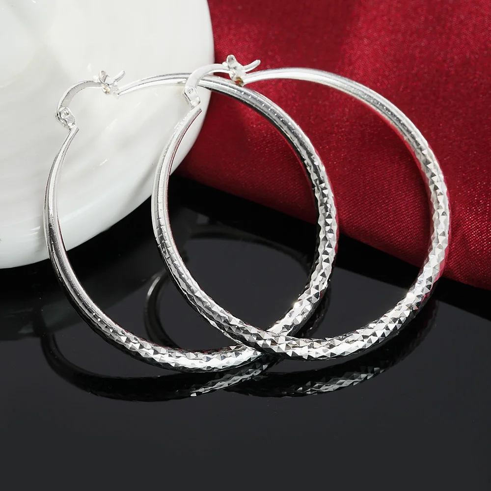 925 Sterling Silver 5CM Circle Hoop Earrings for Women – Wedding & Party Jewelry - Image 5