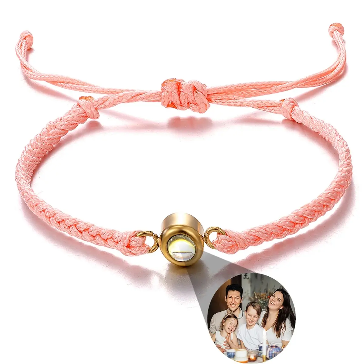Personalized Photo Projection Bracelet – Adjustable Braided Rope Memorial Jewelry - Image 13
