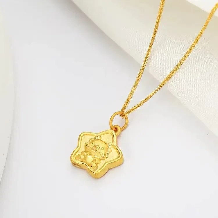 24K Real Gold Dragon Zodiac Star Pendant Lucky Jewelry Men Women US Ship Birthday Gift - Image 5