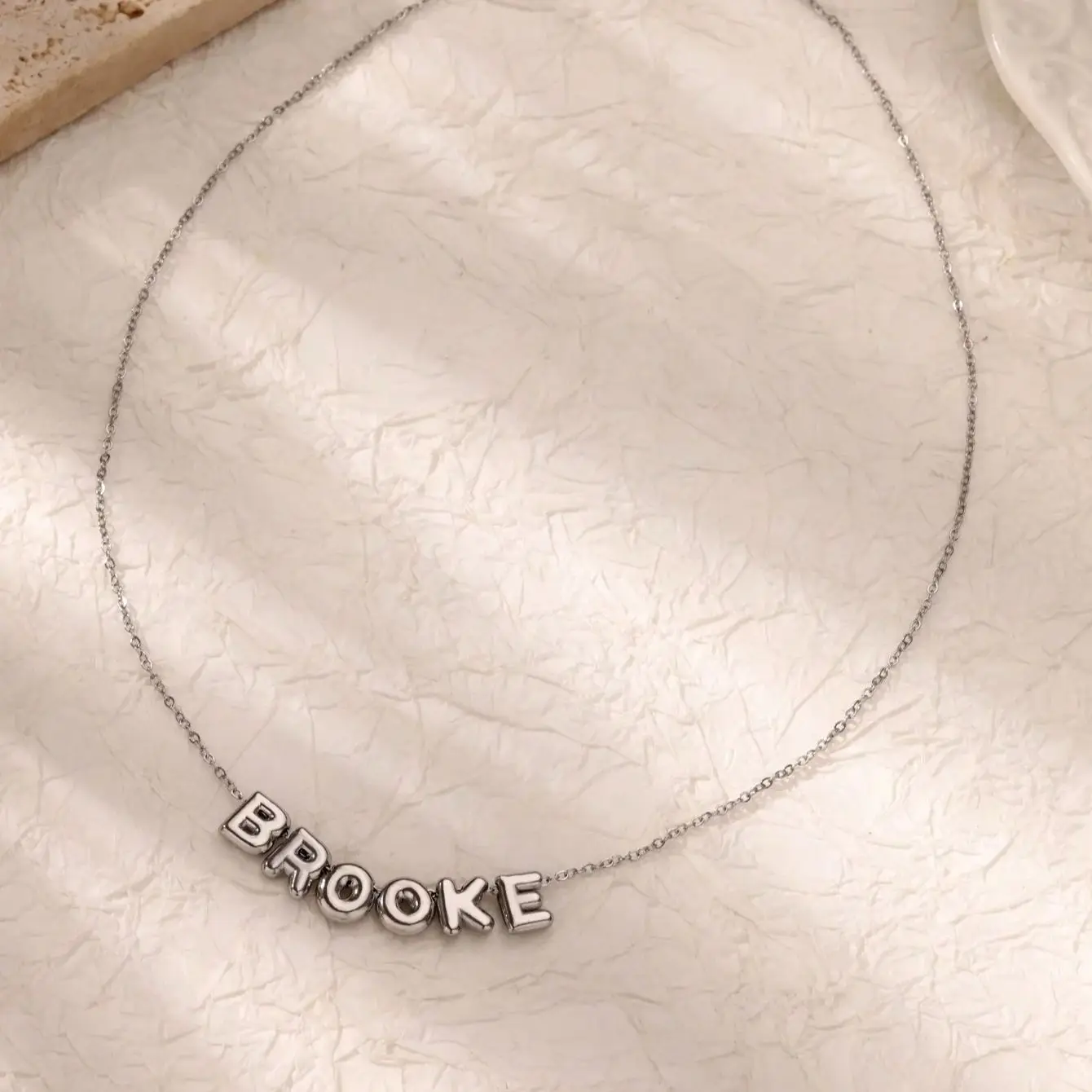 Personalized Bubble Letter Name Necklace – Custom Stainless Steel Jewelry for Women and Men - Image 4