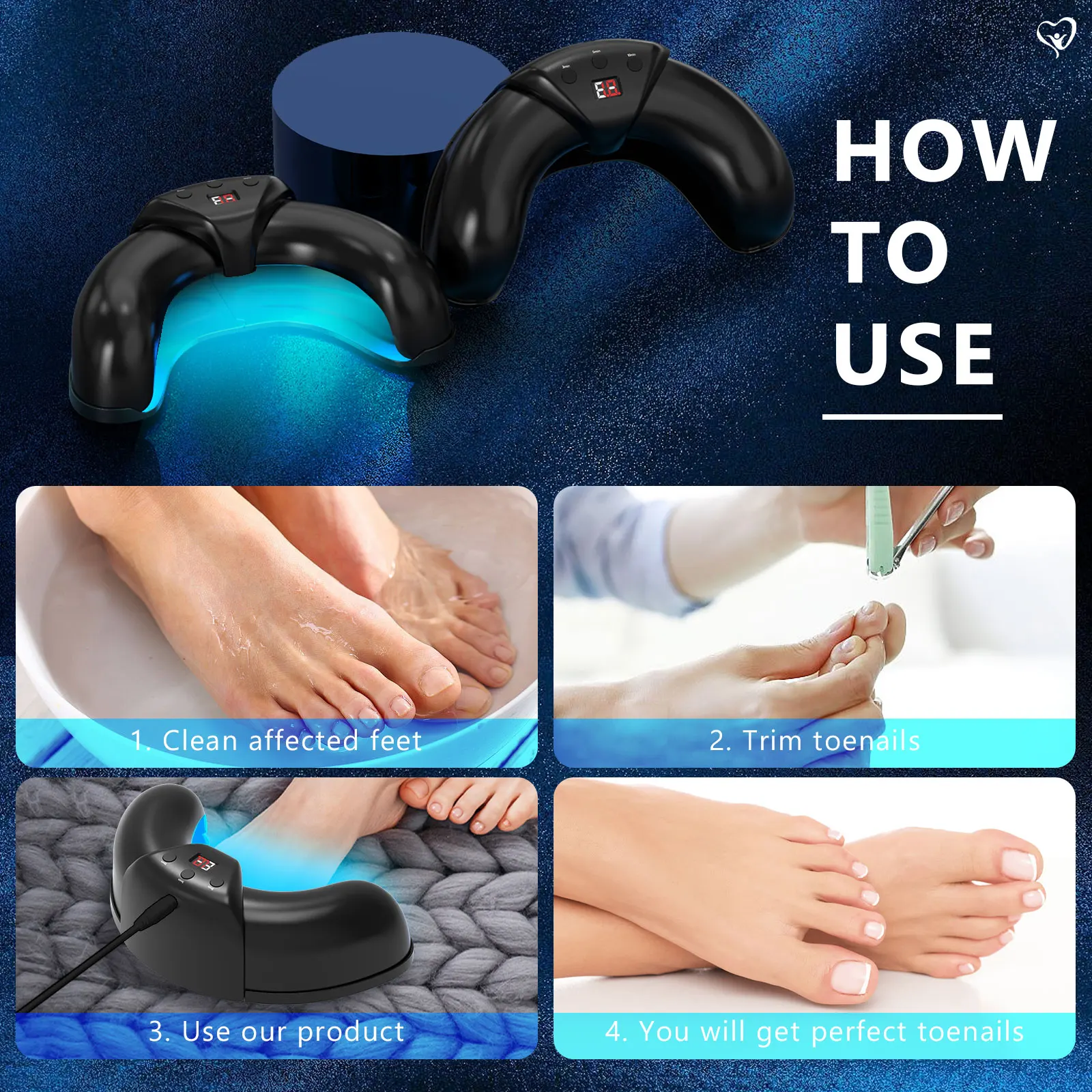 Nail Fungus Laser Device – Blue & Red Light Therapy for Damaged, Discolored Nails Repair - Image 3