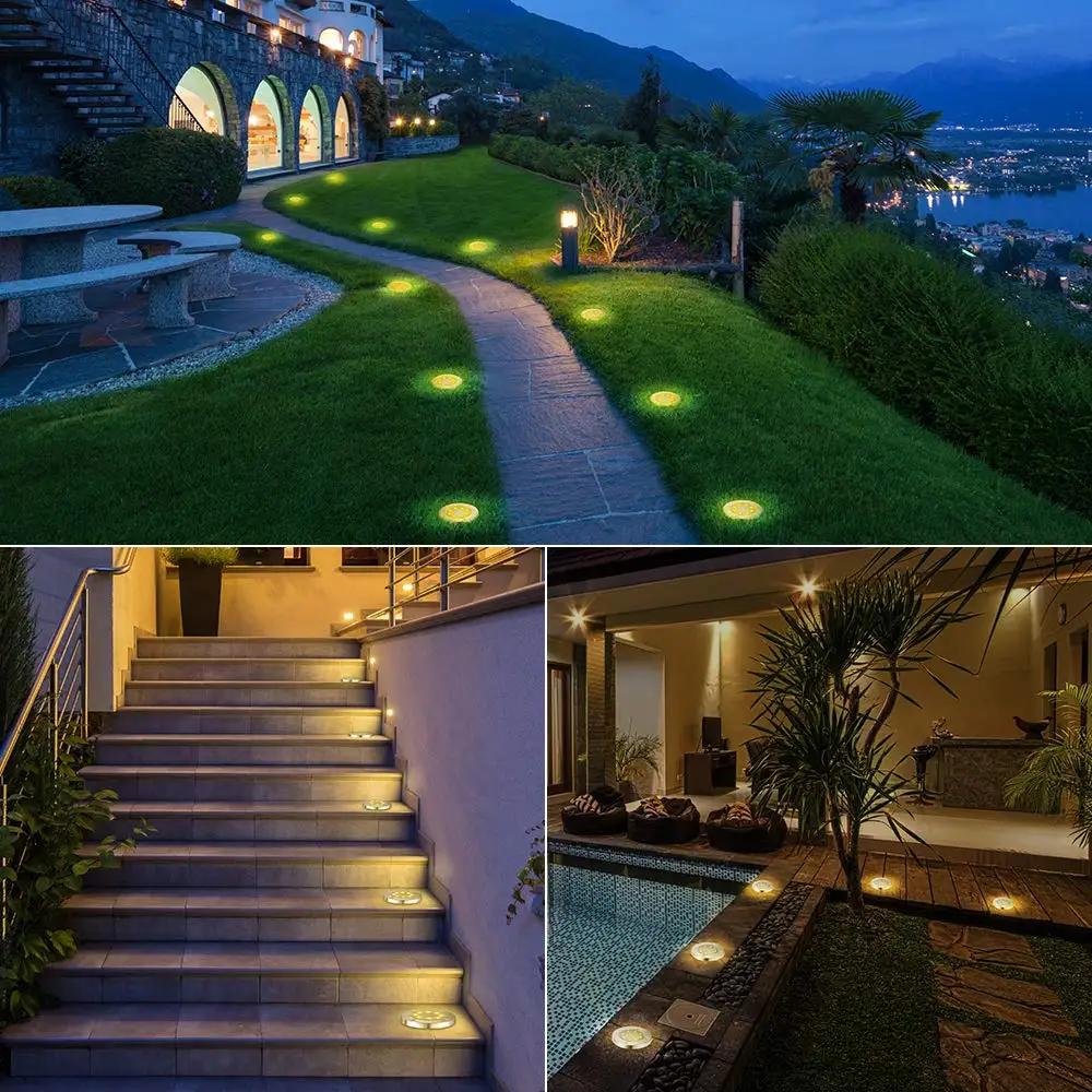 2–16 Pack Solar Ground Lights – 8 LED Waterproof Pathway Lighting for Garden - Image 2