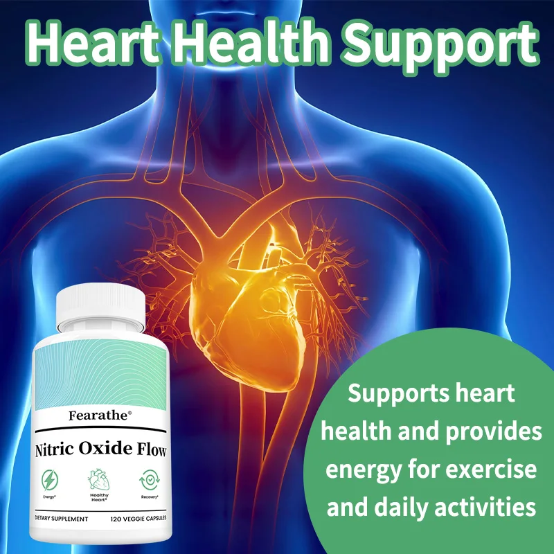 Nitric Oxide Booster – 120 Caps Pre‑Workout with L‑Arginine & L‑Citrulline for Energy & Blood Pressure - Image 4