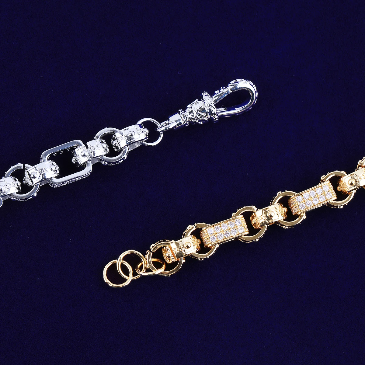 Iced Out Bubble Letter GYSPY Belcher Bracelet Men Hip Hop Jewelry Prong Setting - Image 4