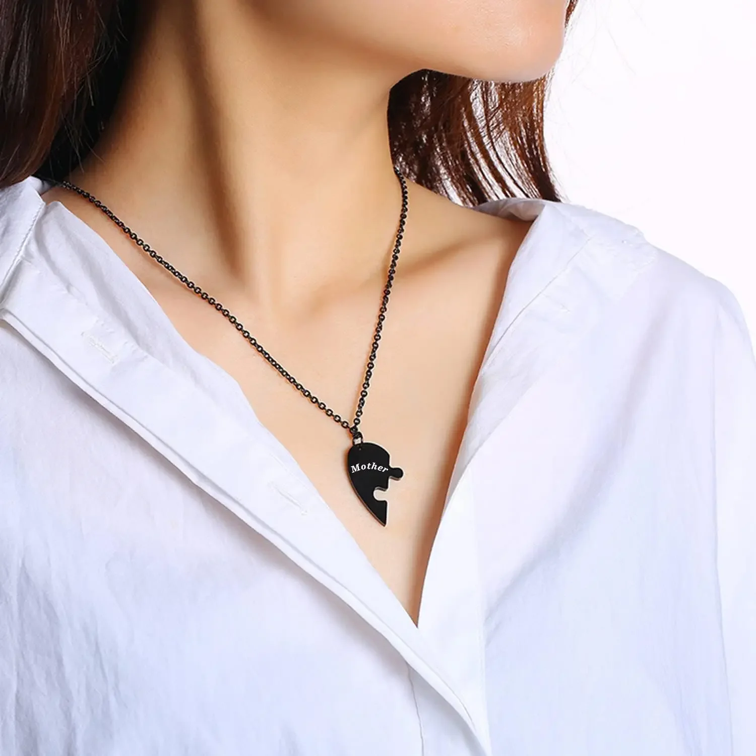 Mother and Son Heart Necklace Set – Matching Pendant Jewelry - Image 5