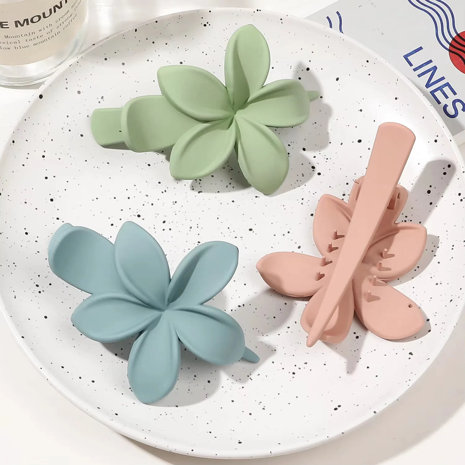 Fashion Frosted Plastic Flower Hair Clips Girls Hair Claw Duckbill No-Slip Barrettes Hairpins Accessories - Image 5