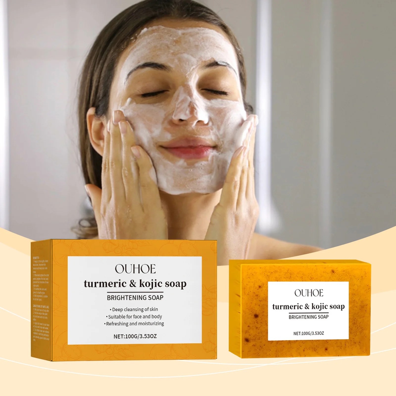 Turmeric & Kojic Acid Soap – Brightening Bar for Dark Spots & Even Skin Tone