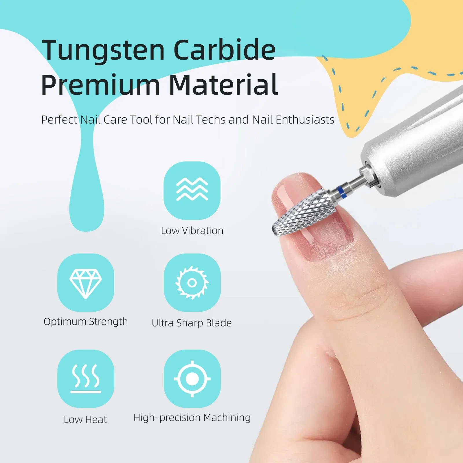 HYTOOS Bullet Carbide Nail Drill Bit – Professional Rotary Flame, Acrylic & Gel Remover - Image 3