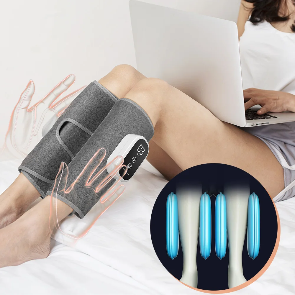 Portable Air Compression Leg Massager – 360° Full Coverage, Heat & Vibration