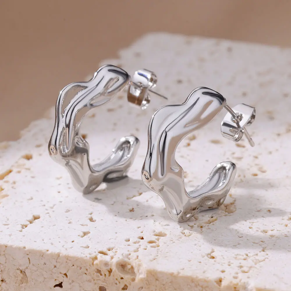 Stainless Steel Gold Hoop & Stud Earrings Set – Women's Aesthetic Jewelry - Image 22
