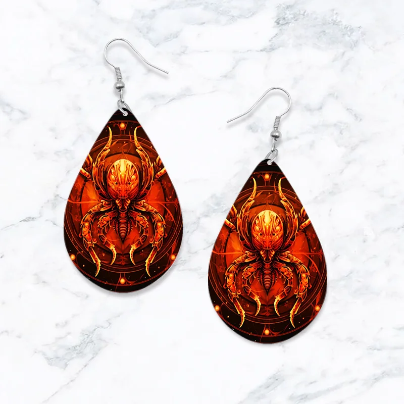 SOMESOOR Zodiac Wooden Teardrop Earrings – Leo, Libra, Scorpio Pendant Dangle Jewelry - Image 15