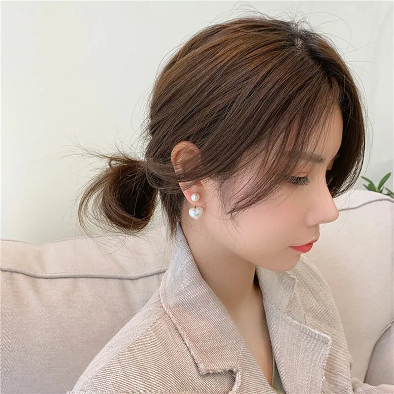 Elegant Pearl Heart Stud Earrings for Women – Ideal Valentine’s Day Gift - Image 5