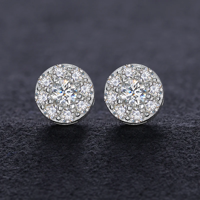 D VVS Moissanite Stud Earrings – S925 Silver, Platinum-Plated, Wedding Jewelry - Image 26