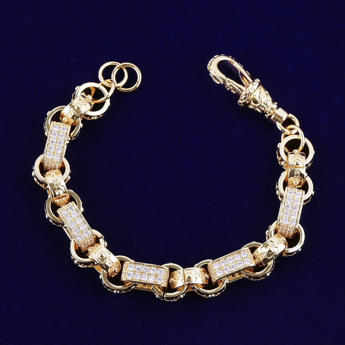Iced Out Bubble Letter GYSPY Belcher Bracelet Men Hip Hop Jewelry Prong Setting - Image 6