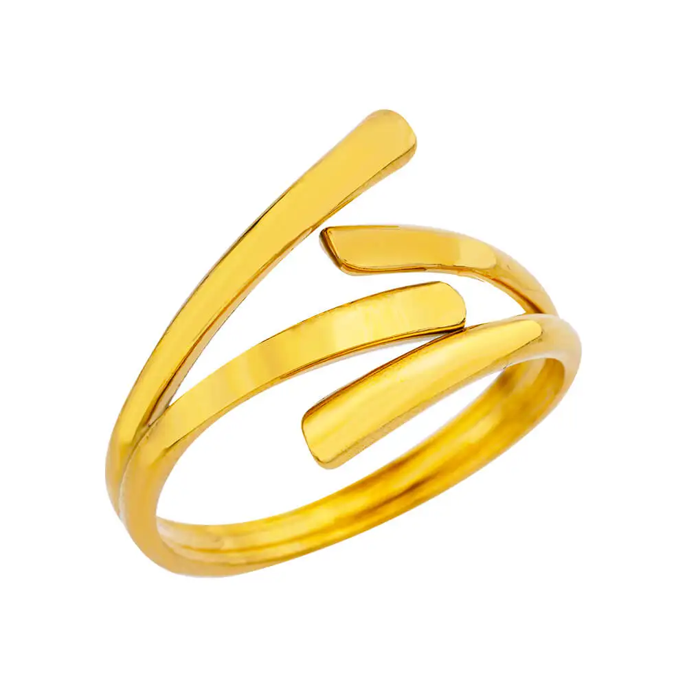 Stainless Steel Gold Vintage Evil Eye Hollow Adjustable Ring for Women - Image 38