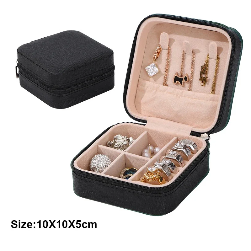 Portable Mini Jewelry Storage Box Travel Home Earrings Necklace Ring Display Case - Image 4