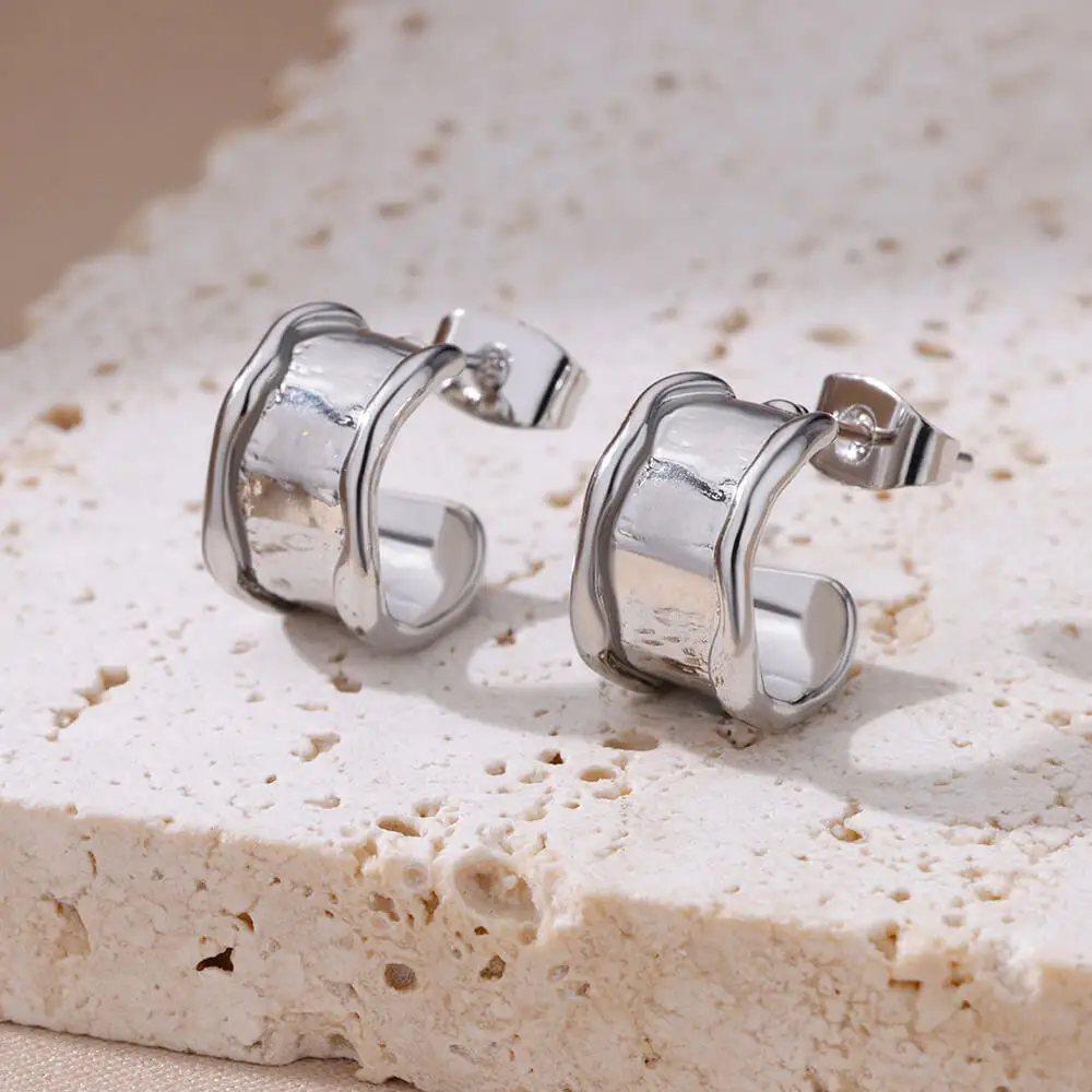 Stainless Steel Gold Hoop & Stud Earrings Set – Women's Aesthetic Jewelry - Image 10