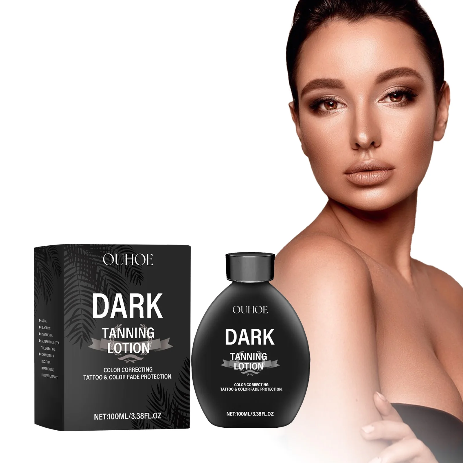 Dark Tanning Lotion - Light Texture for Even Tan, Moisturizing & Refreshing Sun Care