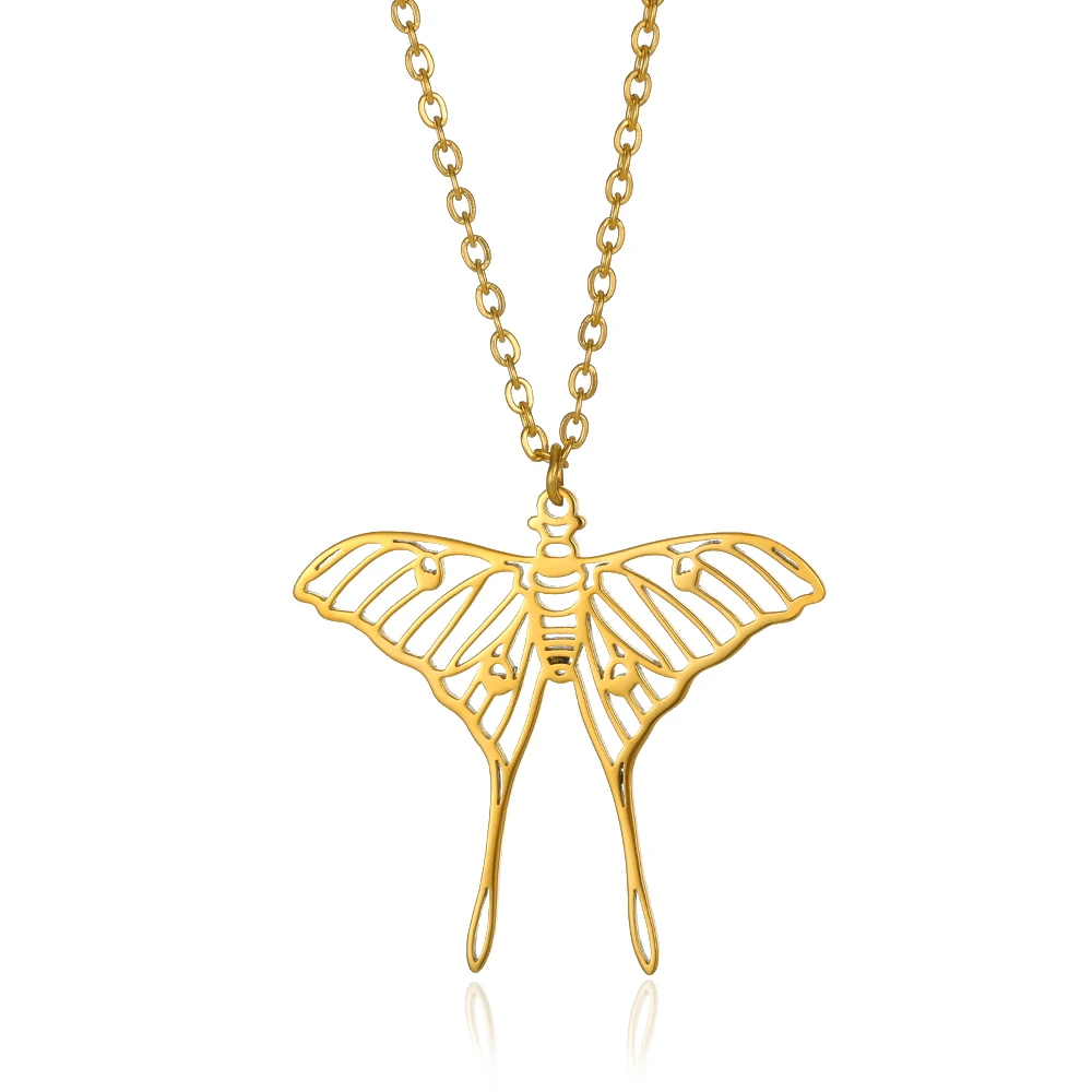 Gothic Luna Moth Gold Butterfly Clavicle Chain Choker Necklace Women Fashion Insect Jewelry Gift - Image 16