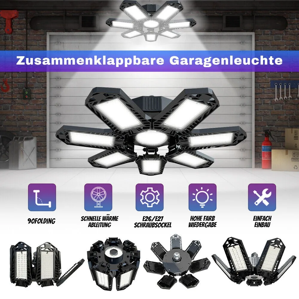 120W LED Garage Light – Adjustable Panel Ceiling Lamp for Workshop & Garage - Image 2