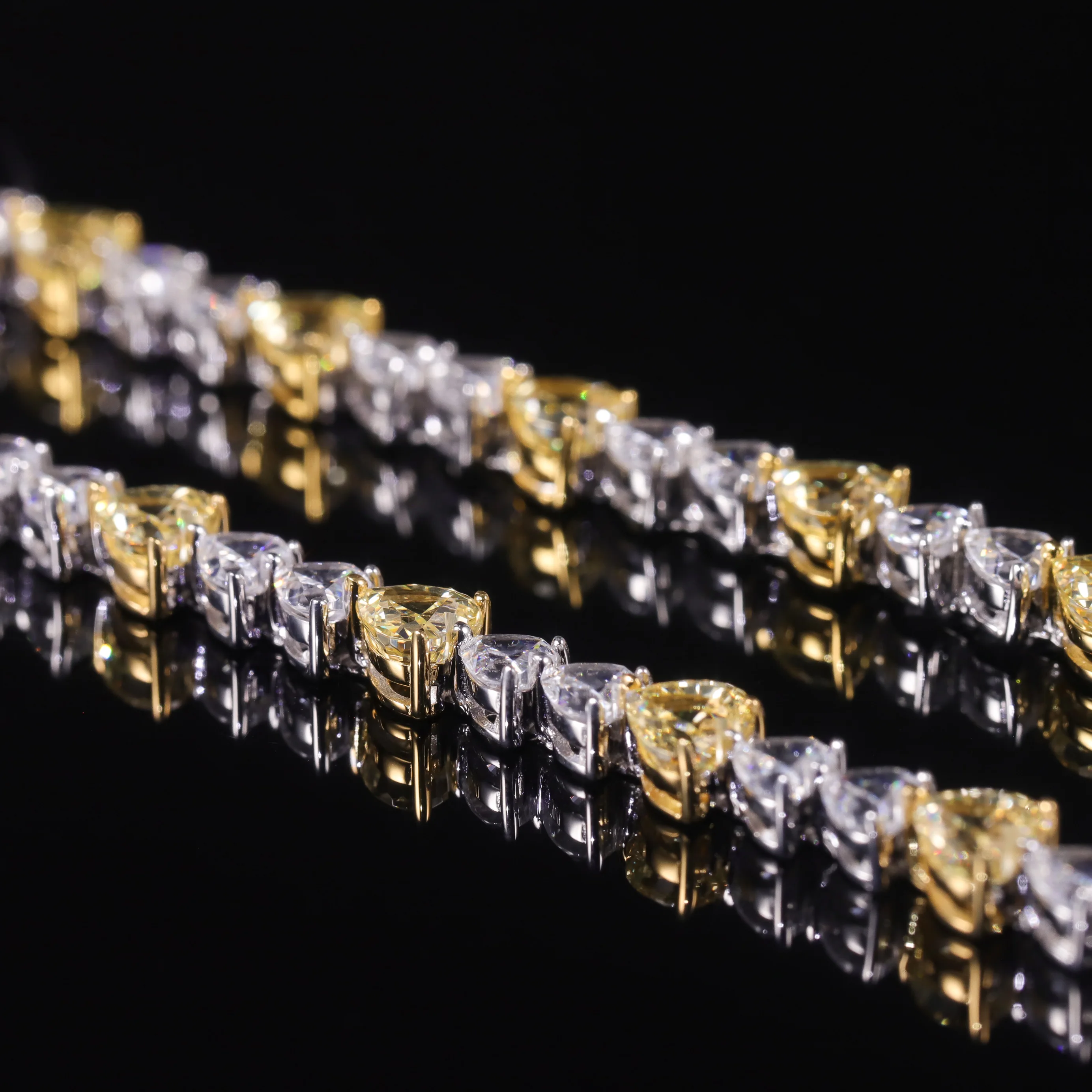 GEM'S BALLET Art Deco Light Yellow CZ Tennis Bracelet Sterling Silver 925 Party Gift - Image 4