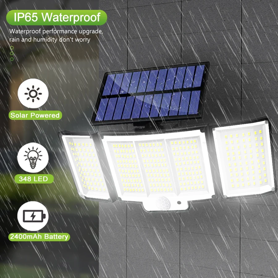 328/348 LED Solar Light – Super Bright Motion Sensor Wall Lamp IP65 Outdoor - Image 2