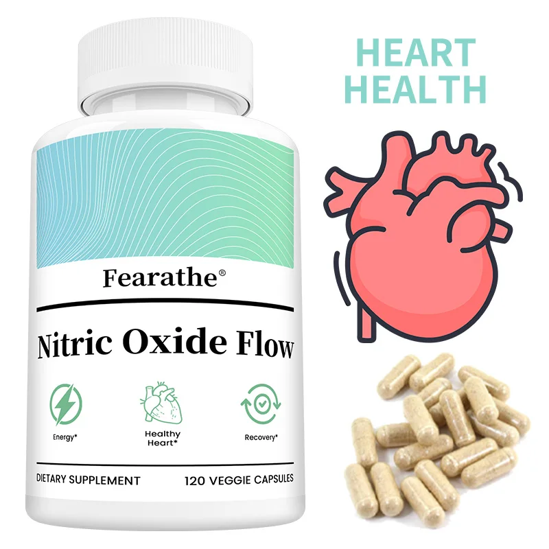 Nitric Oxide Booster – 120 Caps Pre‑Workout with L‑Arginine & L‑Citrulline for Energy & Blood Pressure