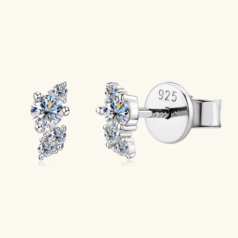 Moissanite Stud Earrings – 925 Silver, D Color VVS1, 1ct - Image 3