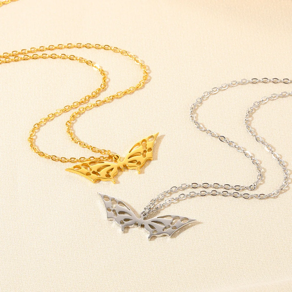 Gothic Luna Moth Gold Butterfly Clavicle Chain Choker Necklace Women Fashion Insect Jewelry Gift - Image 2