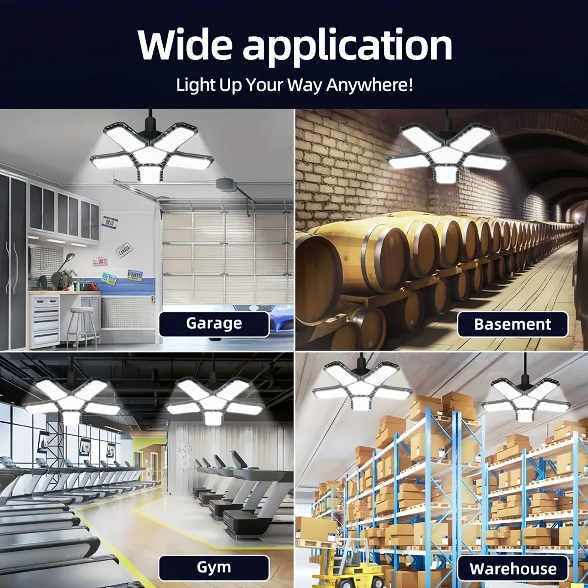 LED Garage Light – 5/10 Adjustable Panel Ceiling Lamp for Workshop & Basement - Image 5