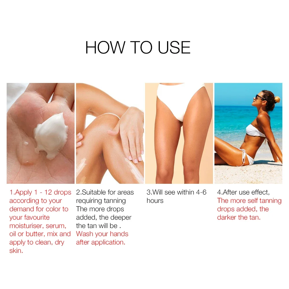 30ml Self-Tanning Drops – Sunless Tanner for Natural-Looking Body Skin Care - Image 5
