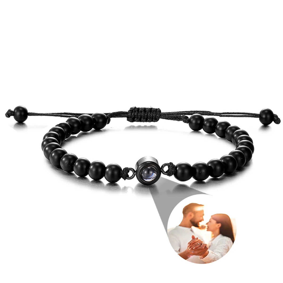 2023 New "I Love You" 100 Languages Bracelets Personalized Photo Projection Bracelet Custom Photo Natural Stone Couple Bracelet - Image 23