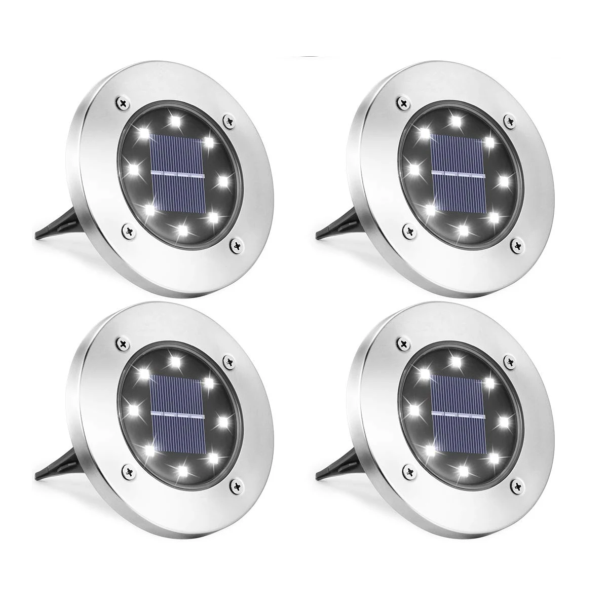 2–16 Pack Solar Ground Lights – 8 LED Waterproof Pathway Lighting for Garden - Image 12