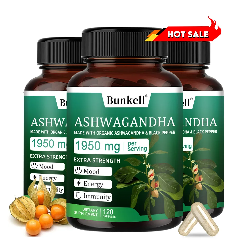 Organic Ashwagandha 1950mg - Boosts Mood, Energy, Immunity & Relaxation, Gluten-Free