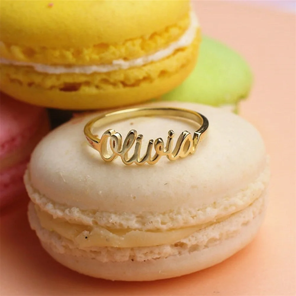 Personalized Stainless Steel Name Ring Custom Engraved Wedding Jewelry Gift