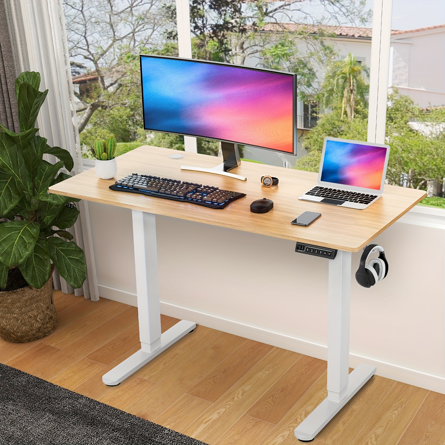 Height Adjustable Electric Standing Desk – 40–63 Inch, Motorized Lift, Ergonomic Workspace